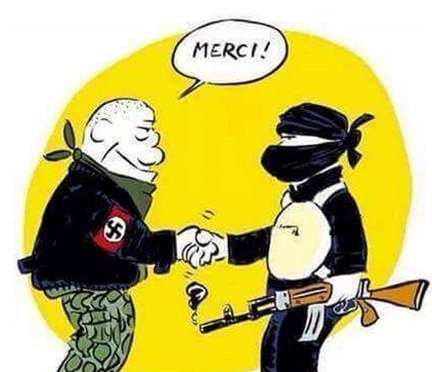 Karikatura výstiným zpsobem ukazuje, e pebujelý extremismus a nenávist,...
