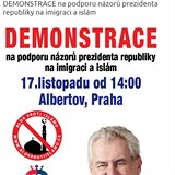 Pozvnka na demonstraci na podporu nzor prezidenta republiky na imigraci a...