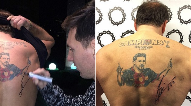 Lionel Messi se Marku Vítovi podepsal na záda, ten pak doplnil své tetování o...