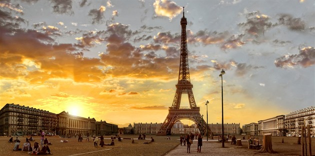 Park ped Eiffelovkou soby dvn minulost.