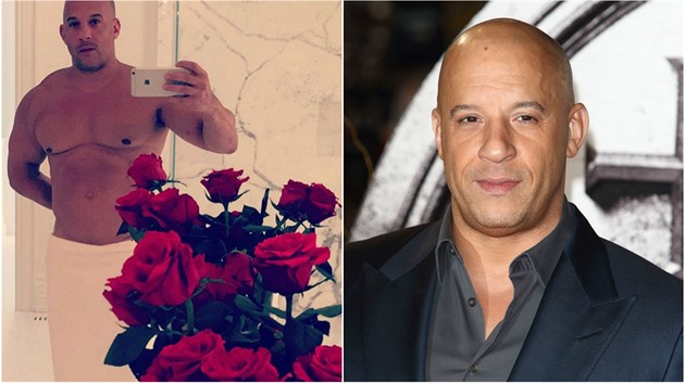 Vin diesel se na Valentýna nafotil partnerce skoro nahý s kyticí rí. Jaký to...