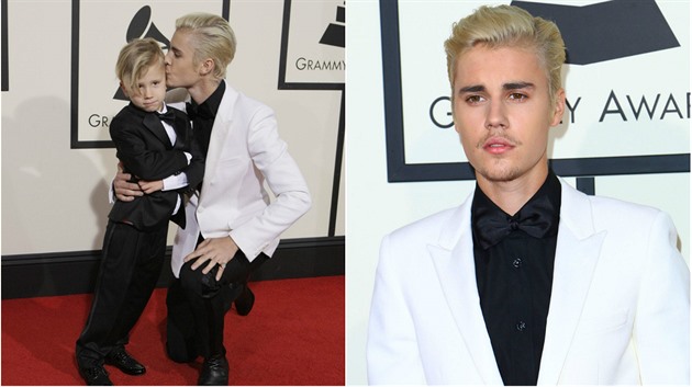 Justin Bieber si na udílení cen GRAMMY pivedl estiletého bráku. Snail se na...