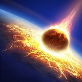 Asteroid by po dopadu uvolnil do atmosfry obrovsk mnostv popelu a prachu....
