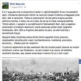 Milan Mazurek tmto zpsobem komunikuje na Facebooku.