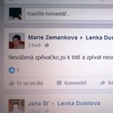 Nechutn vzkazy na facebooku Lenky Dusilov.