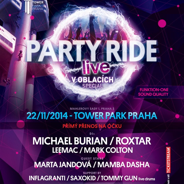 Party Ride Live v Oblacích Special - Tower Park Praha