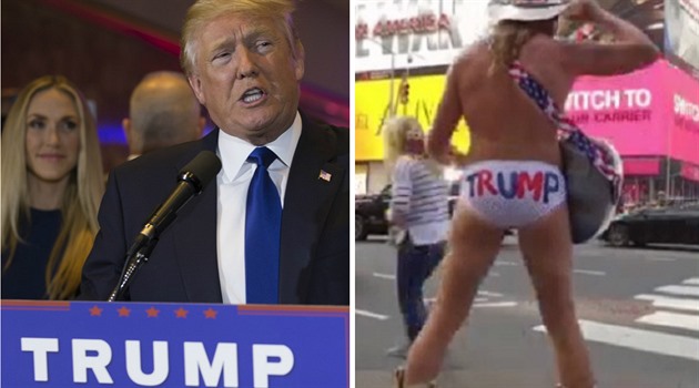Donalda Trumpa podpoil i slavný nahý kovboj z New Yorku.