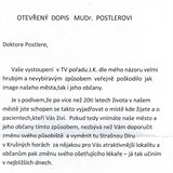 Oteven dopis Zdeku Postlerovi.