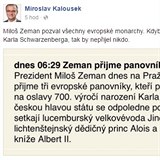 Miroslav Kalousek rpe do Miloe zemana.