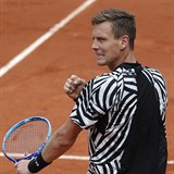 Tom Berdych a vtzn pask gesto.