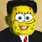 Kim ong-un jako ouma Sponge Bob.