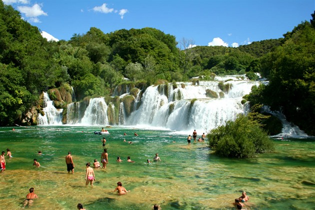 Vodopdy v nrodnm parku Krka.