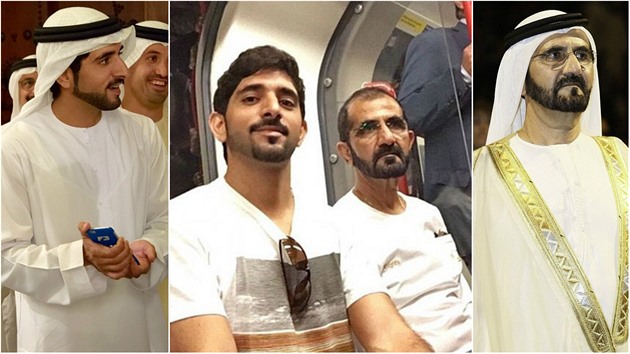 Premiér Spojených arabských emirát se synem v londýnském metru.
