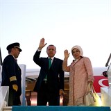 Tureck prezident Erdogan se svou manelkou.