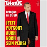 Satirick oblka magaznu Titanic se zamila na tureckho prezidenta.