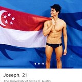 Josephv profil na seznamce Tinder.