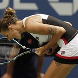 Karolna Plkov slav - postoupila do semifinle US Open.