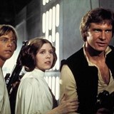stedn trio star trilogie: Marka Hamill jako Luke, Carrie Fisher jako Leia...
