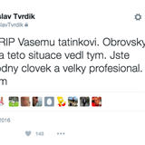 Tweet Jaroslava Tvrdka po zpase ve Zln.