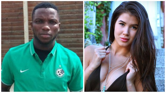 Ubong Ekpai, fotbalista Liberce, balil v Praze na letiti pornohereku Lady Dee.