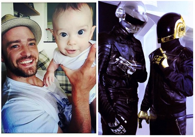 Justin Timberlake se synem Silasem / Daft Punk