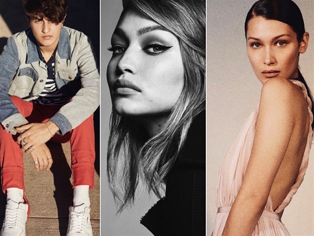 Zleva: Anwar Hadid, Gigi Hadid, Bella Hadid. Vichni ti jsou úpní v...