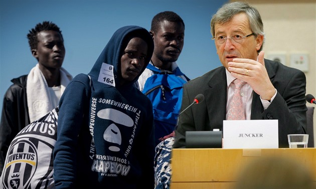 Jean-Claude Juncker je pro postih zemí, které nepijali ádné uprchlíky nebo ne...