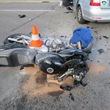 Vn dopravn nehoda se stala v ulici Milady Horkov v eskch Budjovicch.