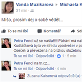 Me poslala vzkaz i jej kamardka Vanda, kter je pbuznou ztracen Mi...