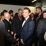 Jeremy Renner na slavnostnm zakonen festivalu ve Varech