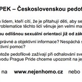 Jeden z letk, kterou komunita pedofil distribuovala bhem pochodu Prague...