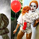 Halloweensk len inspirovan klaunem Pennywisem z hororu TO