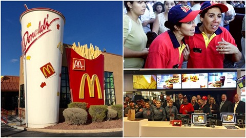 Zamstnankyn etzce McDonalds protestují proti sexuálnímu obtování na...
