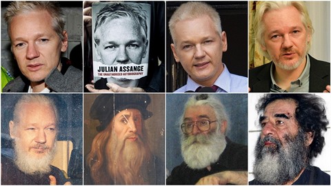 Julian Assange a jeho proměna. Julian Assange a jeho proměna.