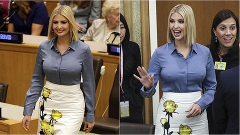 Ivanku Trump zradil outfitem na shromáždění OSN. Ivanku Trump zradil outfitem na shromáždění OSN.