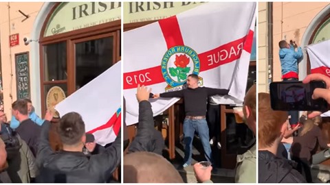 Angličtí rowdies dělají v centru Prahy pěkný brajgl. Angličtí rowdies dělají v centru Prahy pěkný brajgl.