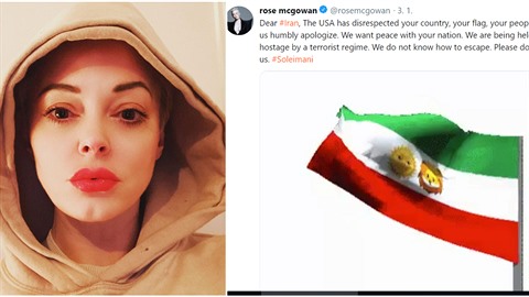 Nezabíjejte nás, prosí Rose McGowan íránské představitele. V USA si tímto... Nezabíjejte nás, prosí Rose McGowan íránské představitele. V USA si tímto...