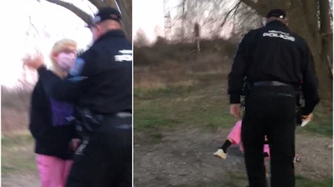 Policista udeřil dívku do tváře. Policista udeřil dívku do tváře.