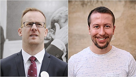 Ondřej Kolář (TOP 09) a Štěpán Štrébl (Piráti) Ondřej Kolář (TOP 09) a Štěpán Štrébl (Piráti)