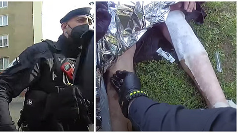 Policisté zveřejnili drsné záběry ze zásahu u požáru v pražských Strašnicích. Policisté zveřejnili drsné záběry ze zásahu u požáru v pražských Strašnicích.