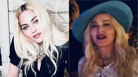 Dv tváe Madonny. Vlevo fotka z Instagramu, vpravo screen z videa.
