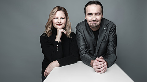 Petr Konený a Barbora Koukalová