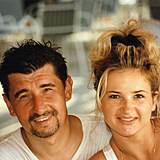 Andrej Babi s manelkou Monikou na dovolen v roce 1996