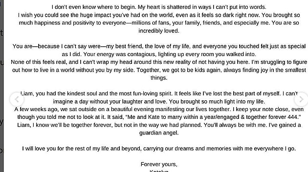 Vzkaz přítelkyně Liama.