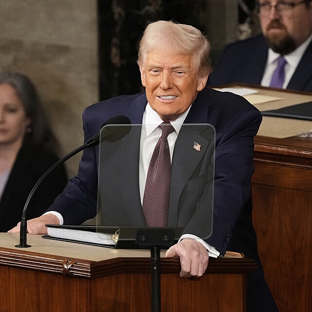 Trump během svého projevu.