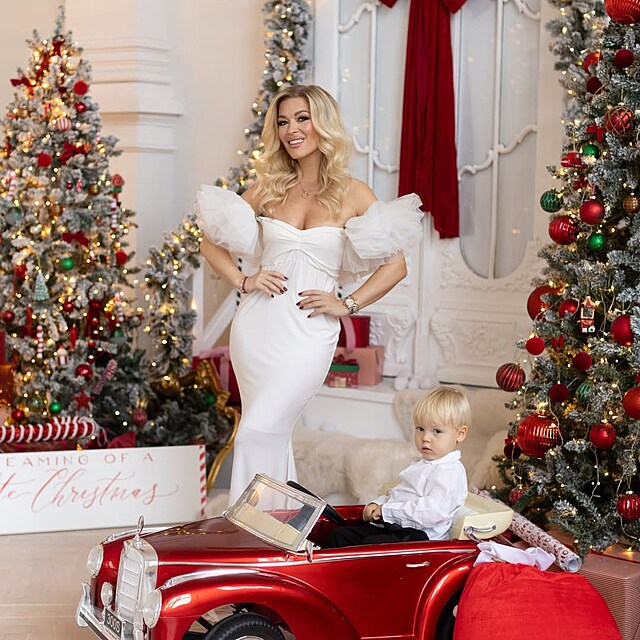 Dominika Myslivcová se synem Derianem