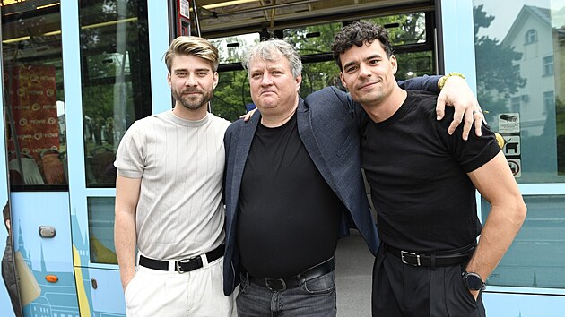 Setkání herců a tvůrců nového seriálu Boží plán : Filip Březina, Marek Lambora a Tomáš Jeřábek