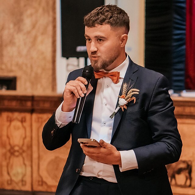 Adam Jalč na svatbě