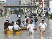 Zaplavená ulice Nagoji