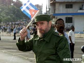 Fidel Castro v ele demonstrace